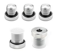 Nasxkji 5 Pcs Inner Hex Head Pipe Fitting Plug G3/8 Inch Metric Pipe Plug Fitting with 5 Pcs Black Rubber Seals for Water Air and Heating Lines in Industry