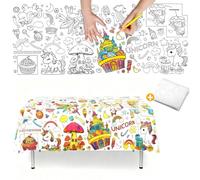 Nasxkji Colouring Table Cloths 183x76cm/72×30 inch Table Cloth Colouring Unicorn Giant for Multiple Users for Family Gatherings Party Craft Activities