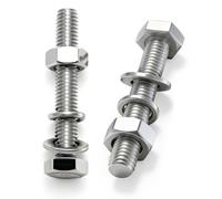 Nasxkji M8 Nuts and Bolts Assortment 8 PCS 304 Stainless Steel Hex Bolts with Nut Flat Washers Spring Washers M8X60 mm Nut and Bolt Sets for DIY Furniture Metal Automotive