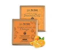 Nat Habit Exfoliating Orange & Healing Turmeric - Oats Butter Bath Soap With Ayurvedic Cold Processed For Tan Removal - 125g of Each (Combo Pack of 2)
