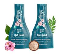 Nat Habit Five Oil Hibiscus Nutrimask-Hair Mask For Hair Growth, Conditioning, Smoothening, Dry & Frizzy Hair Enriched With Hibiscus Flowers, Hibiscus, Neem, Curry Leaves (Pack Of 2 X 40Grams)
