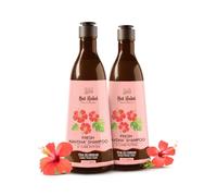 Nat Habit Hibiscus Navdha Shampoo for Hair Growth, Fermented Soy Gentle Cleanser for Long Thick Hair | Natural Shampoo for Oily Scalp & Dry Frizzy Hair with Amla Sulfate Free| 2 X 250ml