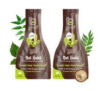 Nat Habit Men's 8 Herbs Hair Revital NutriMask - Hair Mask For Grey Hairs, Conditioning, Smoothening, Strengthen & Shine, Suitable For All Hair & Scalp Types (Pack of 2 x 40gm)