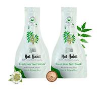 Nat Habit Neem Bhringraj Blend NutriMask - Hair Mask For Dandruff, Scalp Itchiness, Conditioning, Smoothening & Shine, Suitable For All Hair & Scalp Types (Pack of 2 x 40g)