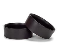 NAT & Jules Nibbles and Dribbles Black 5 inch Stoneware Small Pet Bowls Set of 2