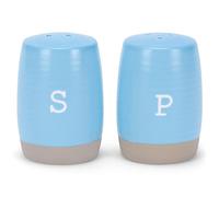 Nat & Jules Raw Bottom Ice Blue 3 x 2 Ceramic Salt and Pepper Shaker 2 Piece Set