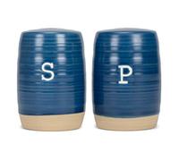 Nat & Jules Raw Bottom Navy 3 x 2 Ceramic Salt and Pepper Shaker 2 Piece Set
