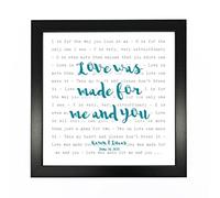 Nat King Cole, LOVE - Typography Song Lyrics Print Framed & Personalised - Anniversary Valentine's Wedding Gift Perfect for Him, Her, Couple