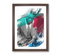 Nat King Cole V2 Modern Framed Print | A4 Walnut Framed Wall Art | Ready to Hang | Modern Nature Picture | Living Room Bedroom Lounge Office