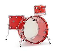 Natal Arcadia Acrylic 22" 3 Piece Shell Pack Transparent Red
