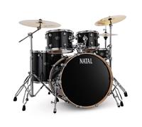 Natal Arcadia Poplar 22" Drum Kit w/ Cymbals Black Sparkle