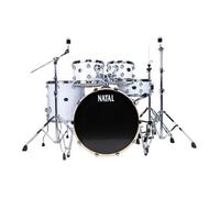 Natal Arcadia Poplar 5 Pc 22" Drum Kit with Hardware - Piano White