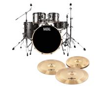 Natal Arcadia Poplar 5pc 22" Drum Kit w/Cymbals Grey Strata