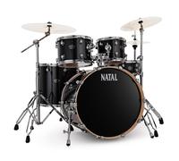 Natal Arcadia Poplar 5pc 22" Drum Kit w/Hardware Black Sparkle