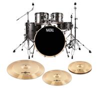 Natal Arcadia Poplar 5pc UFX 22" Drum Kit w/Cymbals Grey Strata