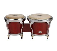 Natal Fuego Natural Wood Bongos Chrome Hardware Red