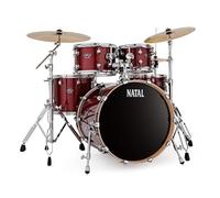 Natal KAR-F20-RST Arcadia Series F20 5-Piece Drum Set with Hardware - Red Strata