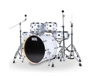Natal KAR-UFX-WHT Arcadia Series UFX 5-Piece Drum Set with Hardware - Piano White