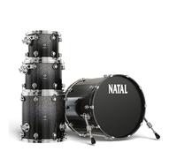 Natal KMA-F20-MSF1 Maple Originals Series 4-Piece Shell Pack l Fusion 20 Configuration l Includes 10" x 8" Tom, 12" x 9" Tom, 14" x 14" Floor Tom & 20" x 18" Bass Drum l Midnight Sparkle Fade Finish