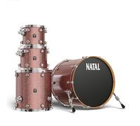 Natal KMA-UF22-CO1 Maple Originals Series 4-Piece Shell Pack l US Fusion Configuration l Includes 10" x 8" Tom, 12" x 9" Tom, 16" x 16" Floor Tom & 22" x 18" Bass Drum l Copper Sparkle Lacquer Finish
