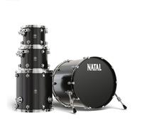 Natal KMA-UF22-MBK1 Maple Originals Series 4-Piece Shell Pack l US Fusion Configuration l Includes 10" x 8" Tom, 12" x 9" Tom, 16" x 16" Floor Tom & 22" x 18" Bass Drum l Matte Black Lacquer Finish