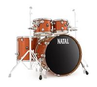 Natal KMA-UF22-OR1 Maple Originals Series 4-Piece Shell Pack l US Fusion Configuration l Includes 10" x 8" Tom, 12" x 9" Tom, 16" x 16" Floor Tom & 22" x 18" Bass Drum l Orange Sparkle Lacquer Finish