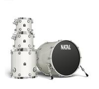 Natal KMA-UF22-WM1 Maple Originals Series 4-Piece Shell Pack l US Fusion Configuration l Includes 10" x 8" Tom, 12" x 9" Tom, 16" x 16" Floor Tom & 22" x 18" Bass Drum l White Metallic Lacquer Finish