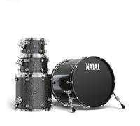 Natal KMA-UFX-BM1 Maple Originals Series 4-Piece Shell Pack l US Fusion X Configuration l Includes 10" x 6.5" Tom, 12" x 7" Tom, 16" x 14" Floor Tom & 22" x 18" Bass Drum l Black Metallic Lacquer