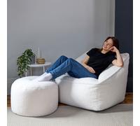 Icon Natalia Borg Armchair Bean Bag And Pouffe Set Natural Giant Bean Bag Chair