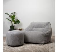 Natalia Large Beanbag, Corduroy, Light Grey ICON Light Grey One Size