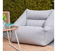 Natalia Outdoor Woven Adults Bean Bag Armchair, Ready Filled Large Beanbag Natural Beige ICON Grey One Size