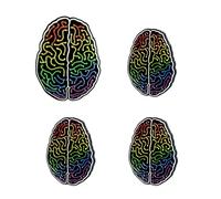 natalieenati 4 Pcs Anatomical Structure of Brain Enamel Lapel Pin-Neuro Nurse Lanyard Brooch-Medical Student Gift-Mental Health Pins-Write Coat Pin, Mini, Zinc, alloy