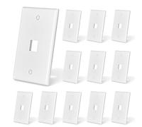 NataLink Ethernet Keystone Wall Plate 1-Port, RJ45 Wall Plate Single Gang Ethernet Wall Outlet Cover for RJ45 Keystone Jack and Modular Inserts White 12-Pack