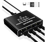 NataLink Ethernet Splitter 1 to 4 Network Cable Splitter 1000Mbps High Speed RJ45 Internet Splitter Adapter with USB Power Cable for Cat 5/5e/6/7/8 Cable