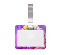 Natalyaram_19h_Cosmic_Mystical_Swirling_Fibonacci_Spiral_-Chao_549f0842-C27f-403c-9aea-A62afe379f51 Sliding Id Badge Holder Hard Plastic Work Card Case Name Tag Protector for Nurses Office