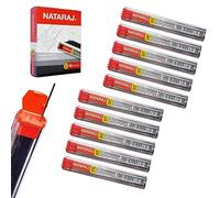 NATARAJ 0.7mm Size 2B Lead Refills, Pack of 100 Leads, Mechanical Pencil Lead Refills, 60mm Length, 10 Tubes, High Polymer Fine Leads
