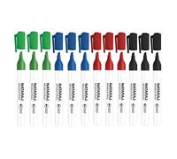 Nataraj 12 x Whiteboard Marker Pens 2.5mm Chisel Tip Blue, Black, Red, Green Erasable Dry Wipe Marker For Office and Home - Sold By VR Angel