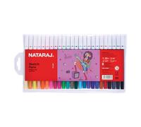 Nataraj Felt Tip Pens, MULTICOLOUR, Fibre Point, Pack of 24, Colour Draw Sketch Line Write Mark, Perfect School Office Home Use