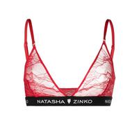 Natasha Zinko logo-band triangle lace bra - Red 34