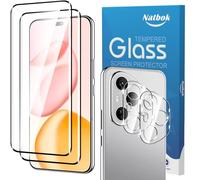 Natbok 2+2 Pack 3D Tempered Glass for Honor 400 Pro Screen Protector & Camera Lens Protector,9H Hardness,Full Coverage Ultra Resistant,Anti-Fingerprints,No Bubbles,HD-Clear Phone Film for Honor 400Pro