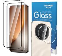 Natbok 2+2 Pack 3D Tempered Glass for Honor Magic 8 Pro 5G Screen Protector & Camera Lens Protector, Full Coverage Anti-Fingerprints No Bubbles HD-Clear Case Friendly Phone Film for Honor Magic8 Pro