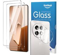 Natbok 2+2 Pack 3D Tempered Glass for OnePlus 13R Screen Protector & Camera Lens Protector,9H Hardness,Full Coverage Ultra Resistant,Anti-Fingerprints,No Bubbles,HD-Clear Phone Film for OnePlus 13R