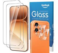 Natbok 2+2 Pack Screen Protector for Honor 600 5G, 2 Tempered Glass + 2 Camera Lens Protector 9H Hardness Anti-Fingerprints No Bubbles HD-Clear Case Friendly Phone Film for Honor 600