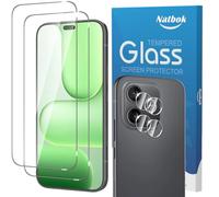Natbok 2+2 Pack Screen Protector for Honor 600 Lite 5G, 2 Tempered Glass & 2 Camera Lens Protector for Honor 600 Lite Case Friendly 9H Hardness Anti-Fingerprints No Bubbles