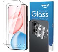 Natbok 2+2 Pack Tempered Glass for Honor 400 5G 6.55" Screen Protector and Camera Lens Protector, 9H Hardness, Ultra Resistant, Anti-Fingerprints, No Bubbles, HD-Clear Phone Film for Honor 400