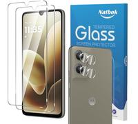 Natbok 2+2 Pack Tempered Glass for Motorola Moto G06 / G06 Power Screen Protector & Camera Lens Protector,9H Hardness,Ultra Resistant,Anti-Fingerprints,No Bubbles,HD-Clear Phone Film