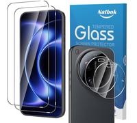 Natbok 2+2 Pack Tempered Glass for Xiaomi 17 Ultra Screen Protector & Camera Lens Protector,9H Hardness,Ultra Resistant,Anti-Fingerprints,No Bubbles,HD-Clear Phone Film for Xiaomi 17 Ultra