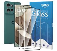 Natbok 2 Pack 3D Tempered Glass for Moto Edge 50 5G Screen Protector,9H Hardness,Ultra Resistant,Anti-Fingerprints,No Bubbles,HD-Clear,Full Coverage Phone Film for Moto Edge 50 [Easy Install]