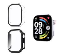 Natbok [2 Pack] for Xiaomi Redmi Watch 6 Case with Tempered Glass Screen Protector,[Anti-Drop] [Anti-Scratch] Slim Thin Hard PC Full-Body Protective Case,Shockproof & Non-Slip Watch Cover