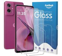 Natbok 2 Pack Tempered Glass for Motorola Moto G55 Screen Protector, 9H Hardness,Ultra Resistant,Anti-Fingerprints,No Bubbles,HD-Clear,Full Coverage Phone Film for Moto G55 [Easy Install]